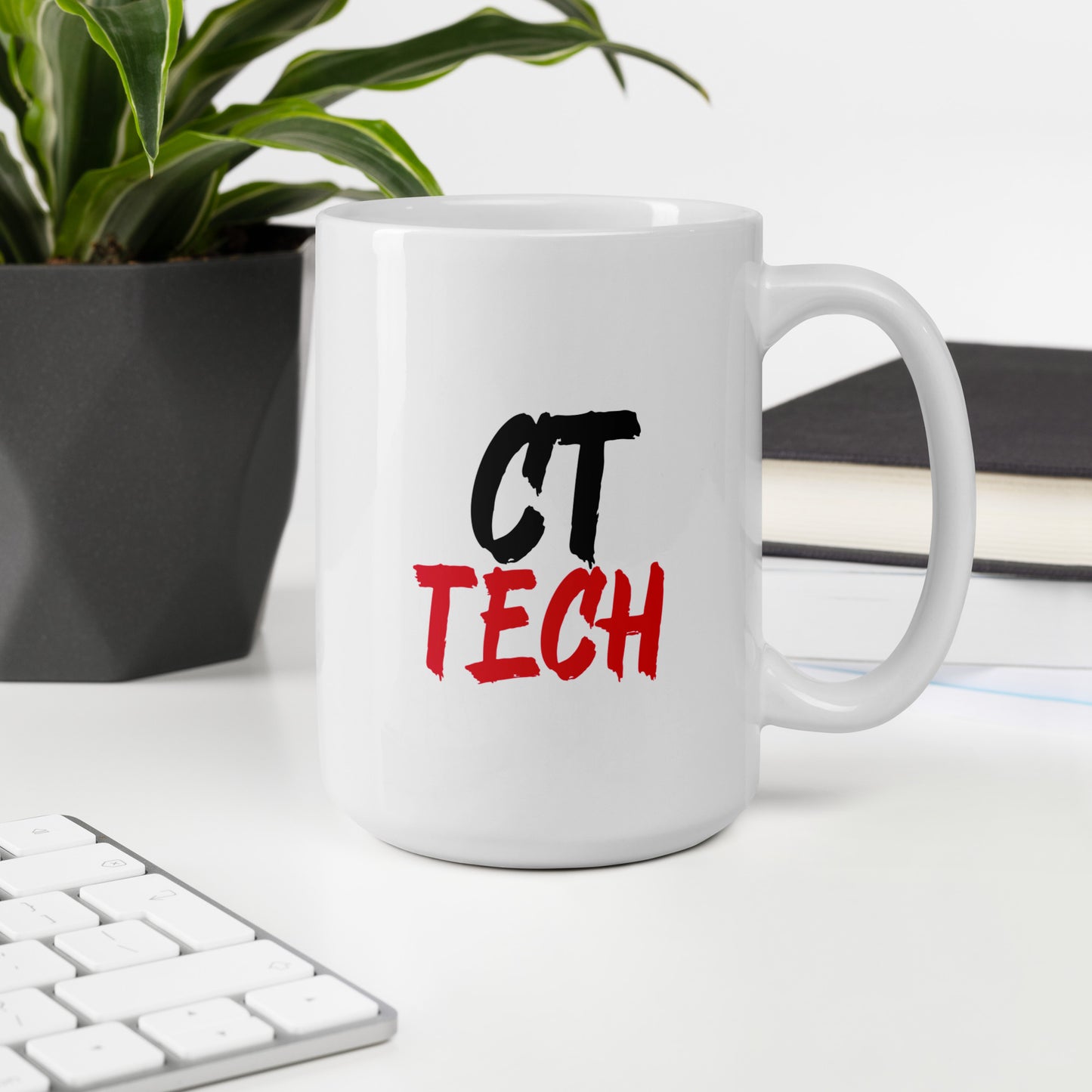 CT Tech - Black/Red White glossy mug 15 and 20 oz