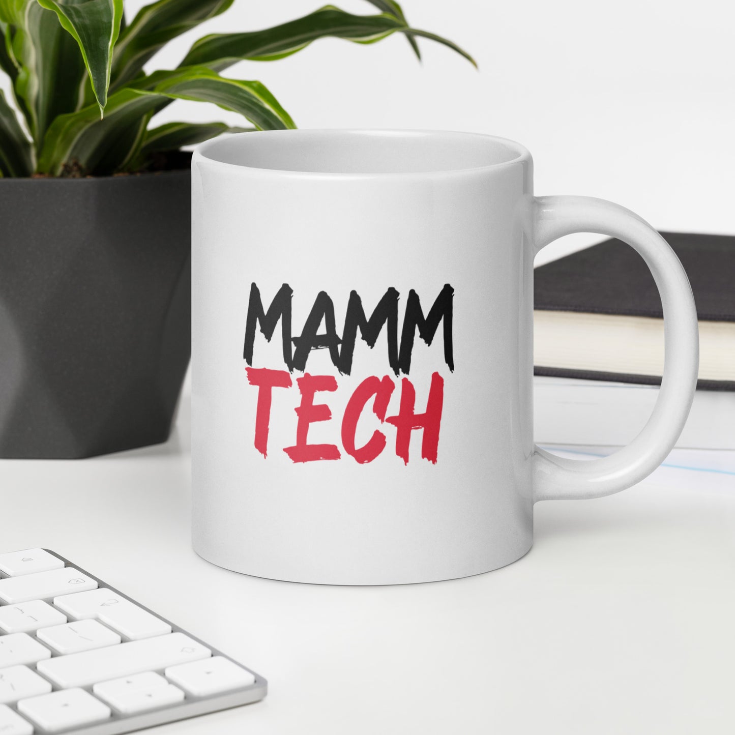 Mamm Tech - Black/Red White glossy mug 15 and 20 oz