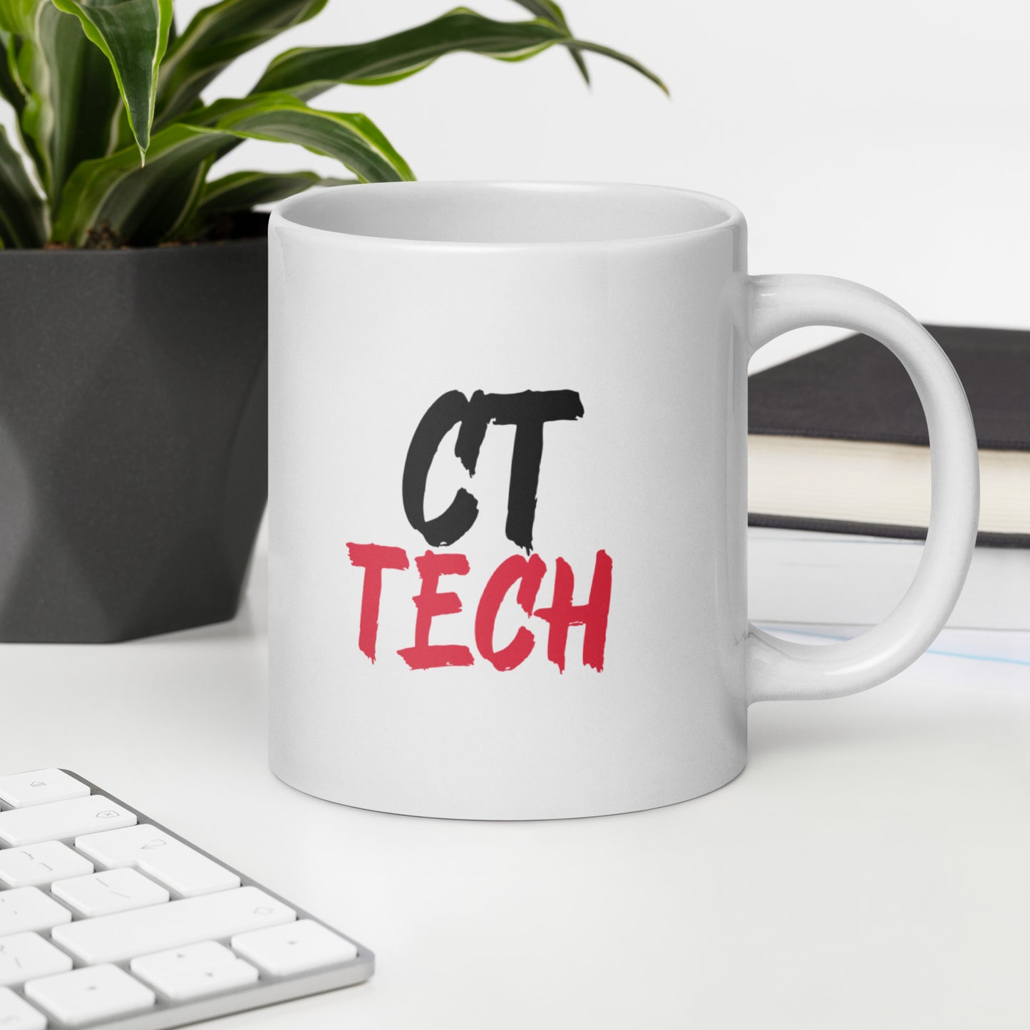 CT Tech - Black/Red White glossy mug 15 and 20 oz